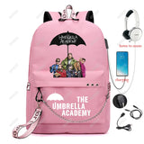 Umbrella Academy USB Backpack School Bag Laptop Rucksack Women Men Backbag