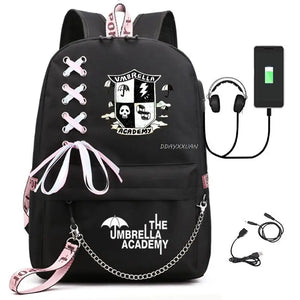 Umbrella Academy USB Backpack Laptop Rucksack School Bag