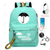 Umbrella Academy USB Backpack School Bag Laptop Rucksack Women Men Backbag