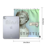 Vaporwave Backpack Drawstring Gym Bag Waterproof Music Pastel