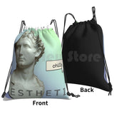 Vaporwave Backpack Drawstring Gym Bag Waterproof Music Pastel