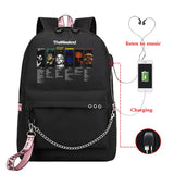 The Weeknd USB Charging School Backpack Harajuku Travel Vintage Bag