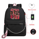 The Weeknd USB Charging School Backpack Harajuku Travel Vintage Bag