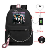 The Weeknd School Backpack Unisex USB Teenagers High-capacity Harajuku Bag