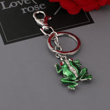 Frog Car Keyring Rhinestone Crystal Key Bag Charm Pendant Chain