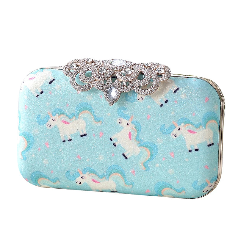 Rhinestone Cartoon Pu Evening Clutch Handbag
