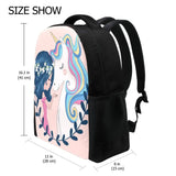 Maiden & Unicorn Backpack for Teens Polyester Book Bag