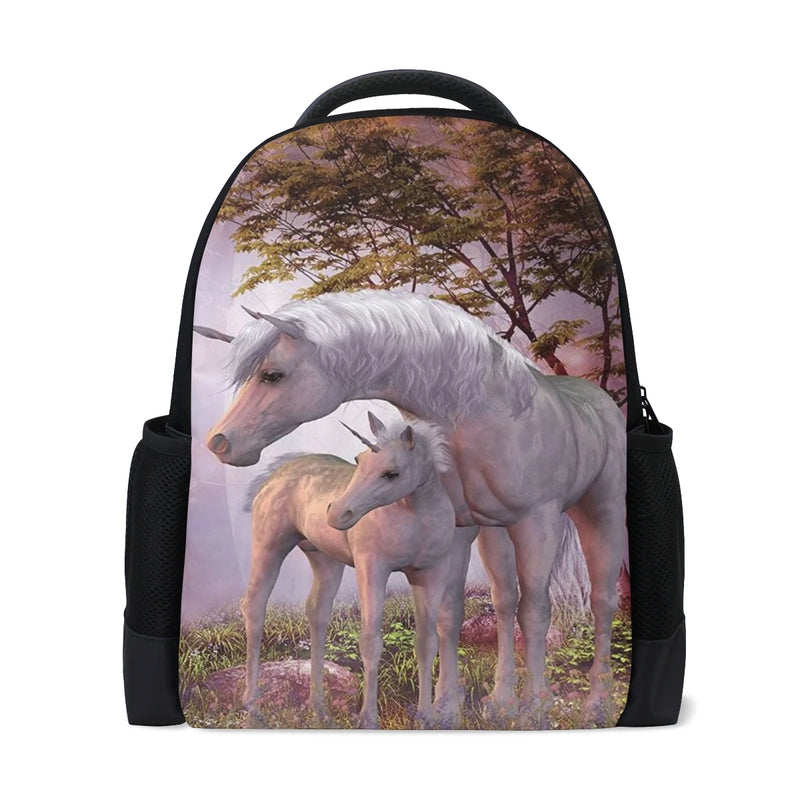 Maiden & Unicorn Backpack for Teens Polyester Book Bag