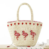 Thai Hand-Embroidered Straw Bag for Women