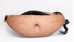 Men Waterproof Fabric Beer Belly PU Leather Waist Bag