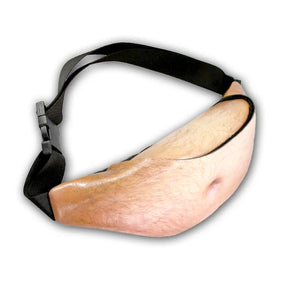 Men Waterproof Fabric Beer Belly PU Leather Waist Bag