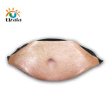 Men Waterproof Fabric Beer Belly PU Leather Waist Bag