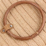 Cylindrical Hand-Carried Crossbody Straw Woven Bag