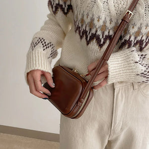 Retro Crossbody Shoulder Bag Mini Square Handbag