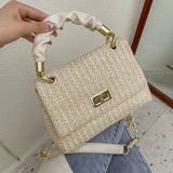 Portable Small Bag Straw Square Shoulder Messenger Bag