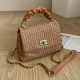 Portable Small Bag Straw Square Shoulder Messenger Bag