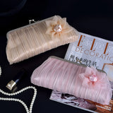 Satin Silk Rhinestone Clutch Purse for Wedding Evening