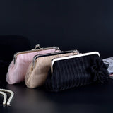 Satin Silk Rhinestone Clutch Purse for Wedding Evening