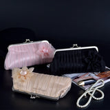 Satin Silk Rhinestone Clutch Purse for Wedding Evening