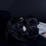 Vintage Satin Pleated Evening Wedding Clutch w/ Shoulder Chain