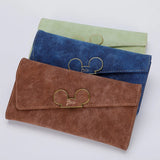 Frosted Long Wallet QQ Mouse Inclined Cover Wallet 3 Fold Women's Long Wallet
