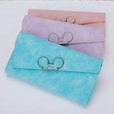 Frosted Long Wallet QQ Mouse Inclined Cover Wallet 3 Fold Women's Long Wallet