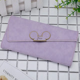 Frosted Long Wallet QQ Mouse Inclined Cover Wallet 3 Fold Women's Long Wallet