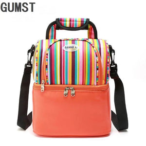 Thermal Double Layer Lunch Bags for Kids Food Picnic Cooler Bags