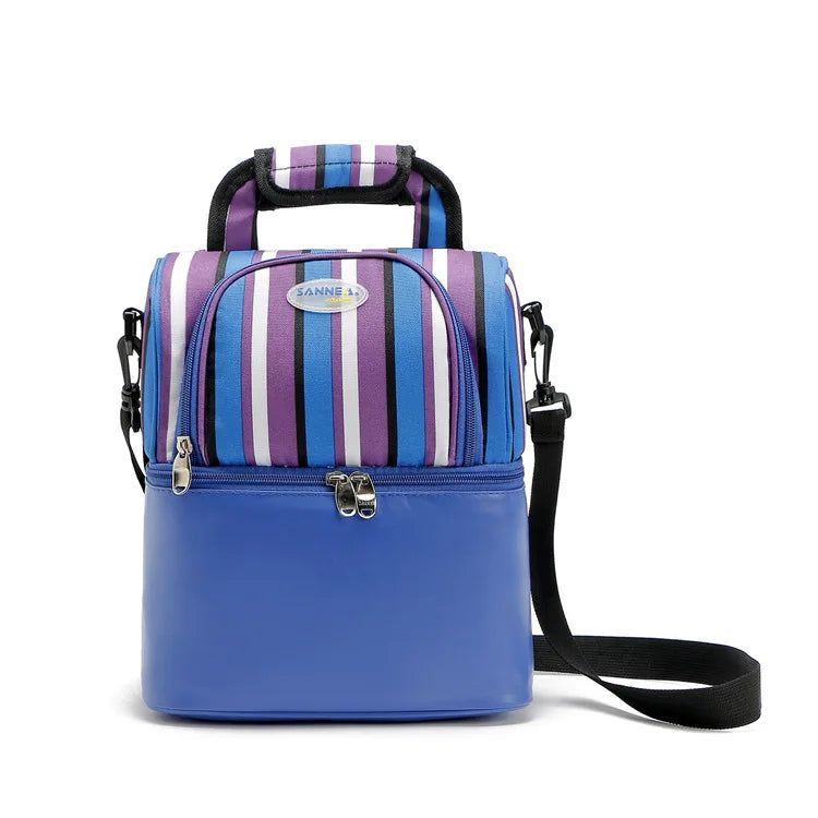 Thermal Double Layer Lunch Bags for Kids Food Picnic Cooler Bags