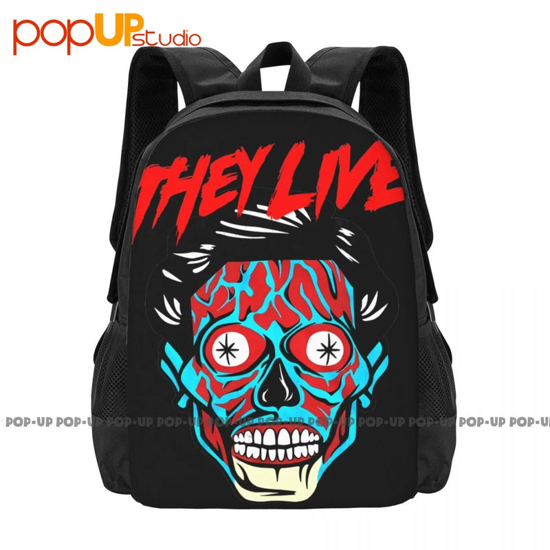 They Live Alien Face Horror Movie 80S Film John Nada Carp Backpack