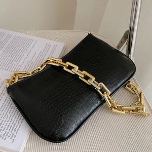 Thick Chain Shoulder Bag Minimalist Women Bag Handbags Small Clutches Vintage Ho