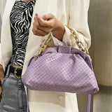 Thick Chain Handbag Women's Cloud Bag Soft Pu Leather Shoulder Bags