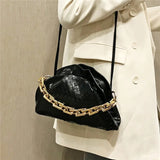 Thick Chain Handbag Women's Cloud Bag Soft Pu Leather Shoulder Bags