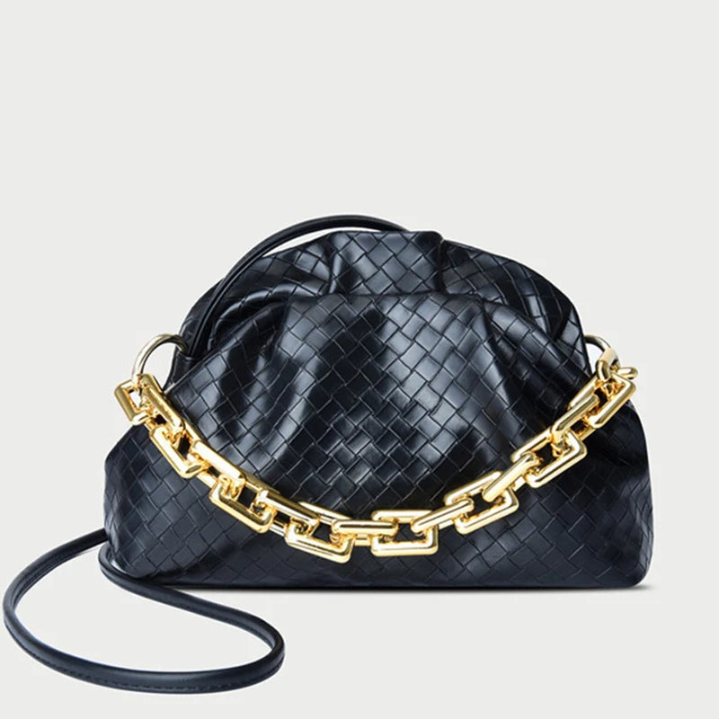 Thick Chain Handbag Women's Cloud Bag Soft Pu Leather Shoulder Bags