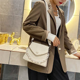Thick Chain Handbags Solid Small Pu Leather Crossbody Shoulder Bags for Women