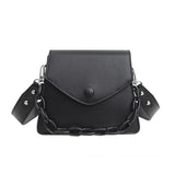 Thick Chain Handbags Solid Small Pu Leather Crossbody Shoulder Bags for Women