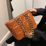 Thick Chain PU Leather Shoulder Bags for Women