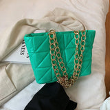 Thick Chain PU Leather Shoulder Bags for Women