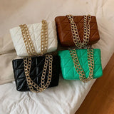 Thick Chain PU Leather Shoulder Bags for Women