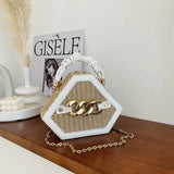 Small Straw Bucket Bags for Women Summer Crossbody Bags