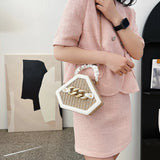 Small Straw Bucket Bags for Women Summer Crossbody Bags