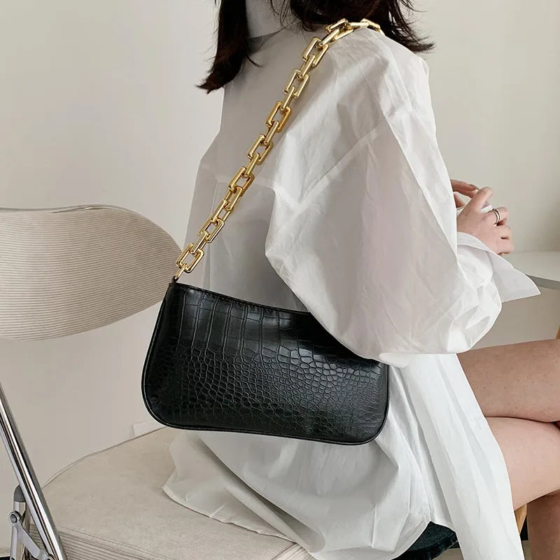 Thick Chain Retro Shoulder Bag Minimalist Women Bag Handbags For Women