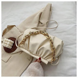 Thick Chain Shoulder Bag For Women PU Leather