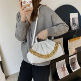 Thick Chain Shoulder Bag PU Leather Small Crossbody Bags For Women