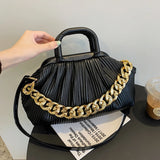 Thick Chain Shoulder Bag PU Leather Small Crossbody Bags For Women