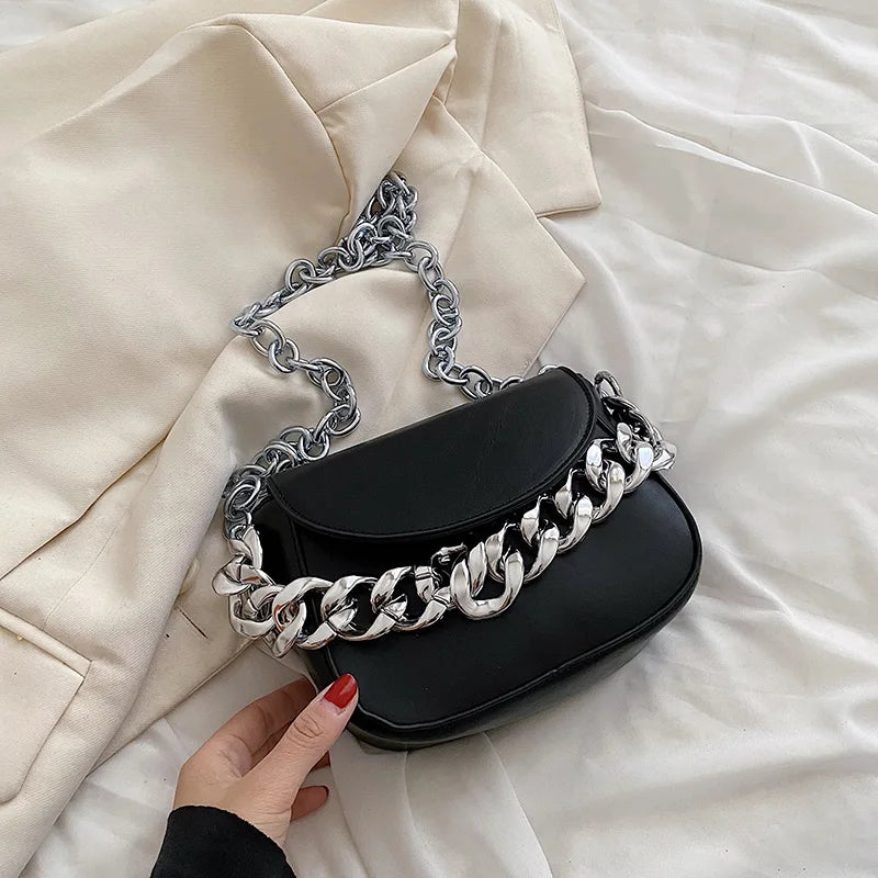 Chain Small PU Leather Crossbody Bag for Women