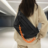 Thick Chain Waist Bag Banana Fanny Pack Canvas Waist Packs