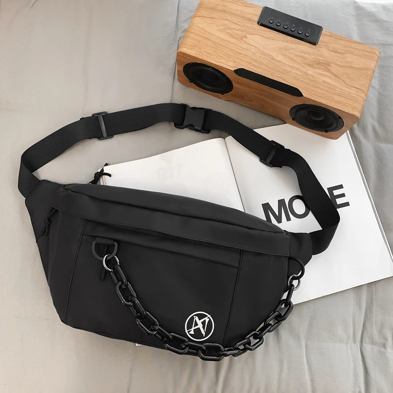 Thick Chain Waist Bag Banana Fanny Pack Canvas Waist Packs