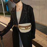 Plush Fanny Pack Thick Chain Waist Bag Winter Women Shoulder Crossbody