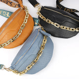 Chain Women Fanny Pack Leather Waist Bag Shoulder Crossbody Chest Bags